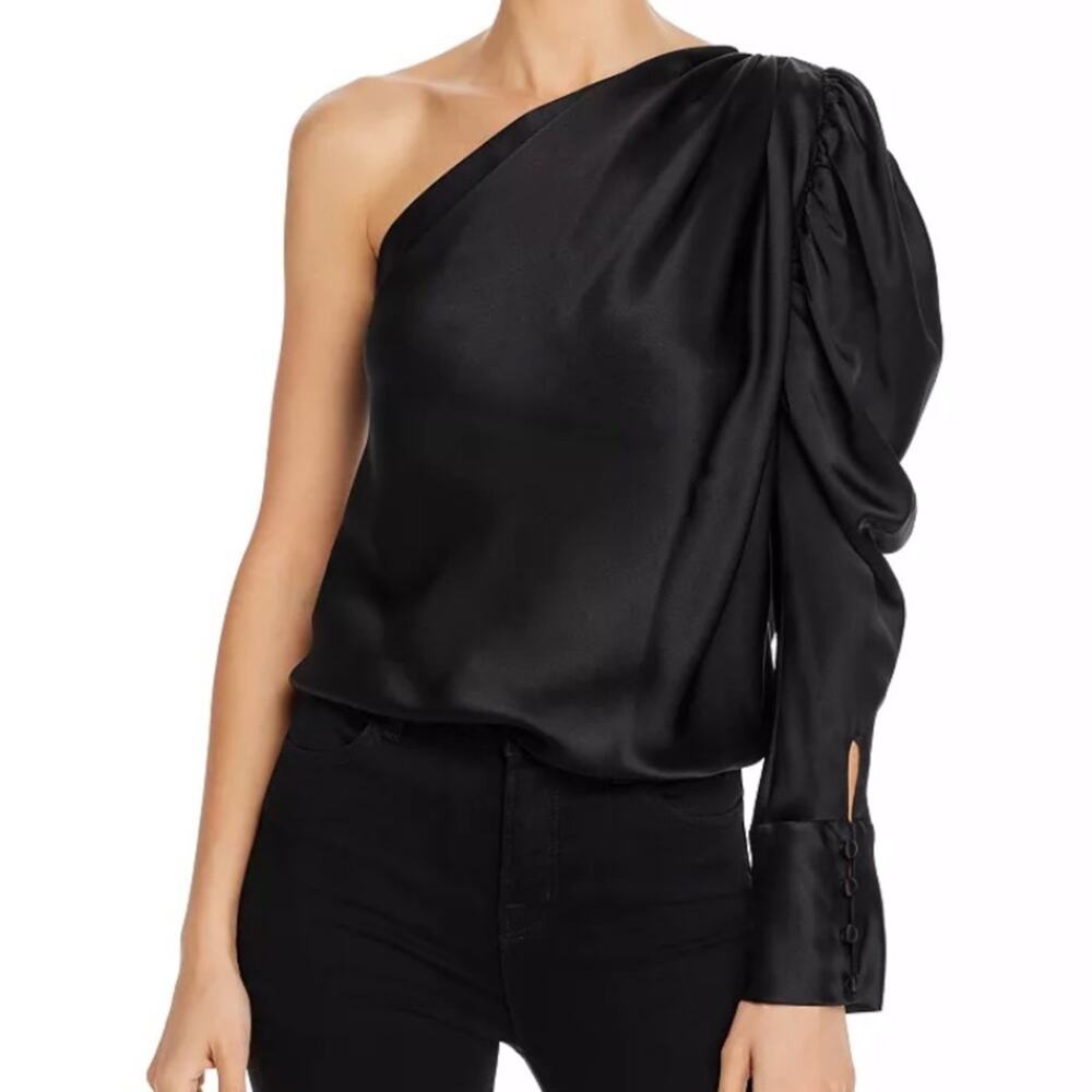 Alix NYC Dakota Silk Puff One Sleeve Bodysuit M